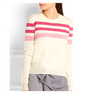 J. Crew for Net-A-Porter Mixed Stripe Crewneck Sweater Size Small ivory